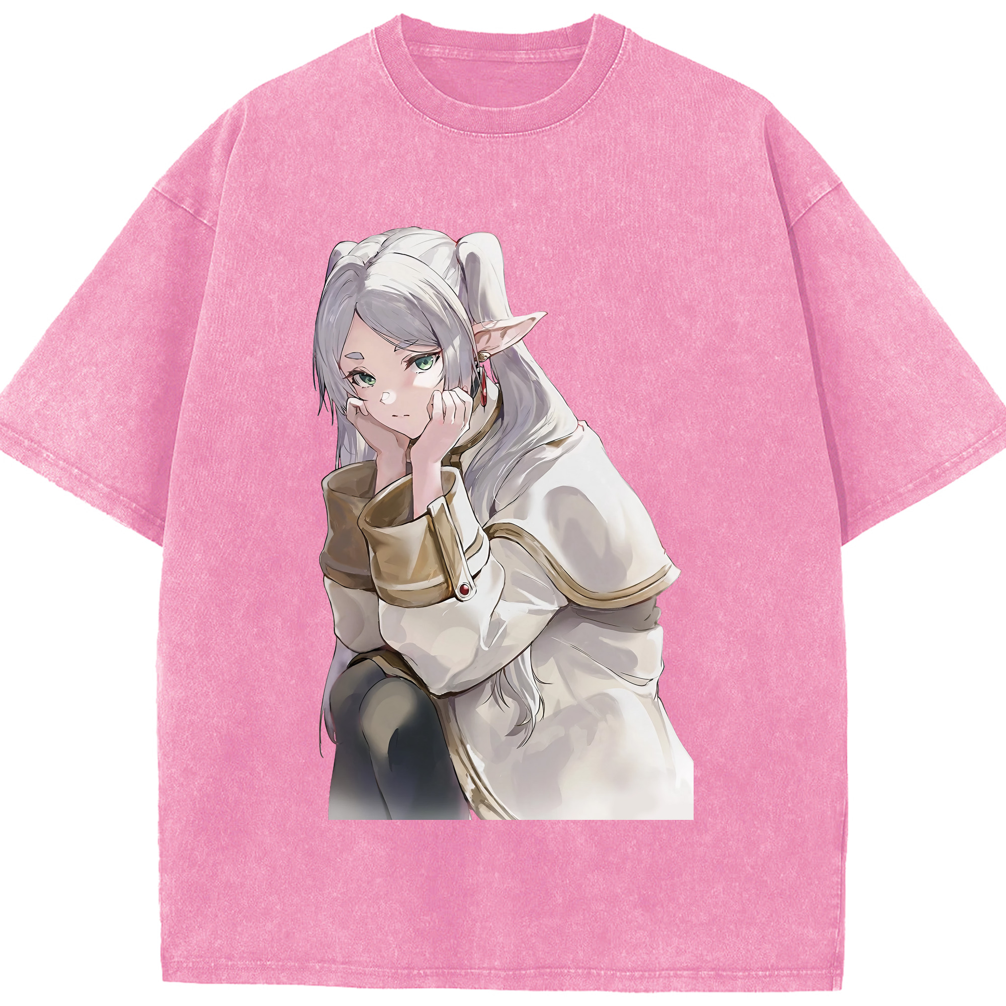 （画像用） 葬送のフリーレン Frieren 綿100% ヴィンテージ風 半袖Tシャツ（フロントプリント）
